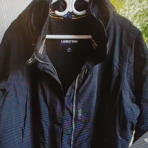 Lands' End Women's Black Raincoat